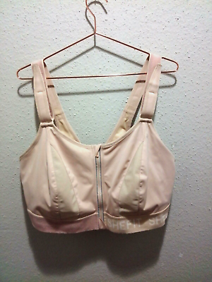 #ad SheFit Plus Size Shifting Ultimate Sports Bra Adjustable Front Zip 4 Luxe Pink $32.00