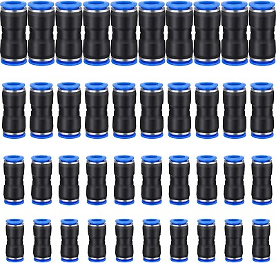#ad 40 Pcs Straight Connectors Puch Connect Fittings Air Line Quick 1 4 5 16 3 8 New $17.80