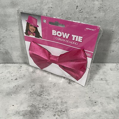 #ad NEW Novelty Bow Tie Pink School Spirit Fancy Dress Up Adult Costume Accessory $5.97