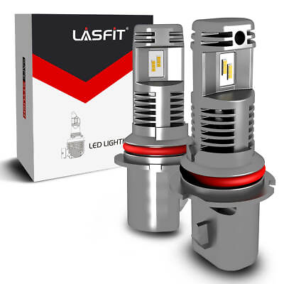 #ad #ad Lasfit 9007 HB5 LED Headlight Bulbs High Low Beam 6000K White Fanless Bright 2X $36.99