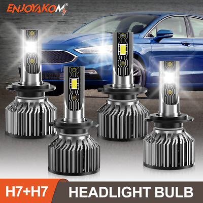 #ad 4 x H7 H7 LED Headlights High Beam Low Beam Bulbs For Smart Fortwo 2008 2015 $27.69