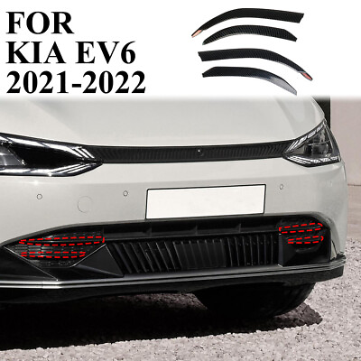 #ad Carbon Fiber Front bumper Grille Trims cover fit for Kia EV6 2022 2024 $29.99