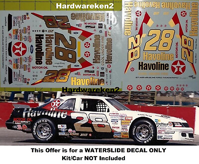 #ad NASCAR DECAL #28 HAVOLINE 1987 1988 FORD THUNDERBIRD DAVEY ALLISON 1 24 $22.40
