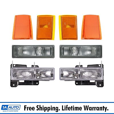 #ad Headlights amp; Corner Parking Lights Left amp; Right Set Kit for 90 93 Chevy Truck $117.95