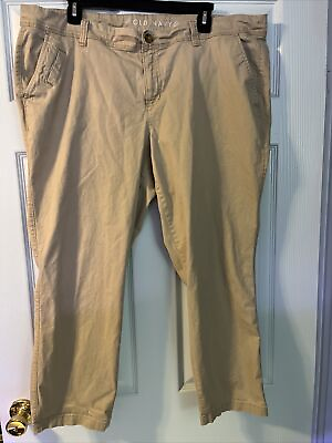 #ad Old Navy Women’s Beige Pants Capris Size 18 Cotton Spandex $8.42