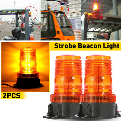 #ad #ad 2X LED Amber Strobe Light Warning Strobe Lamp Beacon Flashing For Forklift Truck $24.99