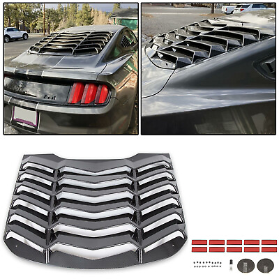 #ad Rear Window Louver Cover Sun Shade For Ford Mustang 15 23 Carbon Fiber Color $105.99