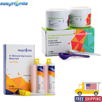 #ad Easyinsmile Dental Silicone Impression Material Putty Light Body Materials 2PC $27.81