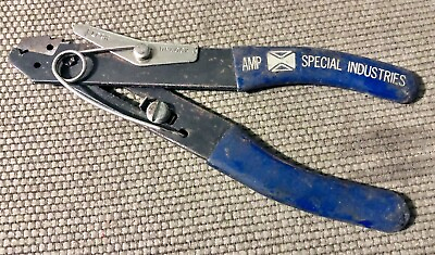 #ad Vintage AMP Special Industries Wire Stripper Tool Blue Handle $24.99