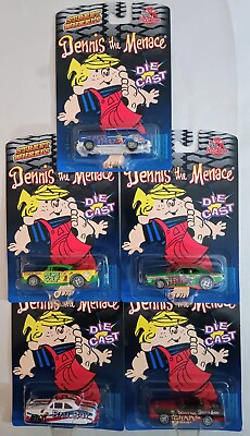 #ad 1999 Racing Champions Street Wheels Dennis The Menace Diecast Complete 5 Car Set $24.99