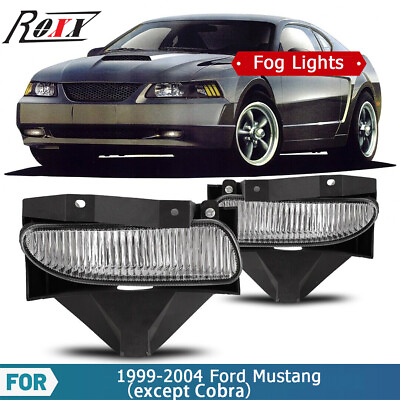 #ad Fog Lights Clear Lens for 99 04 Ford Mustang Replacement Driver Passenger Lamp $31.99