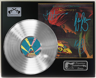 #ad Electric Light Orchestra Discovery Silver LP Record Signature Display $179.95