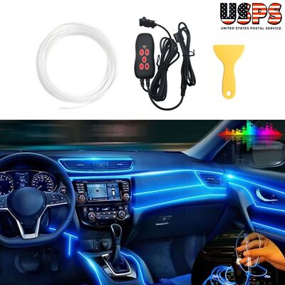 #ad Car Interior 4M RGB LED Neon EL Wire String Strip Atmosphere Lights Seat Ambient $17.58