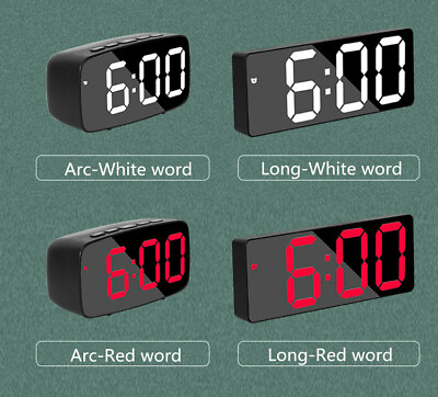 #ad Large Digital LED Display Alarm Clock Snooze Temperature Mode Voice Control $8.99