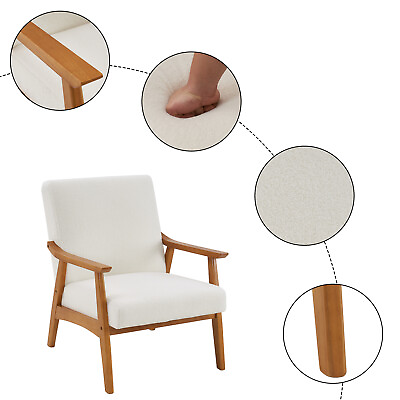 #ad Single Fleece Wood Sofa Armchair Chair Home Leisure Lounge Chair W Backrest $125.00