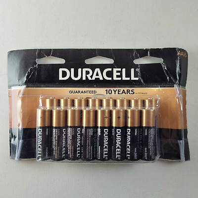#ad 16 Pack Duracell Coppertop AA Alkaline Battery EXP March 2027 Package Worn $10.00