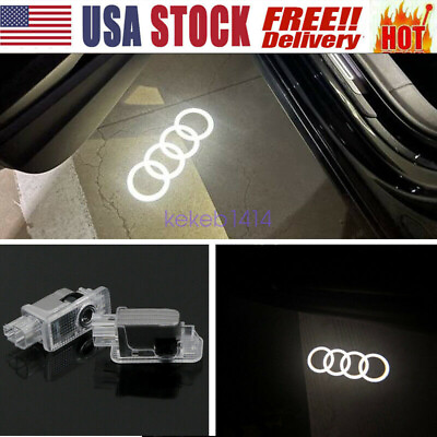 2X For Audi Logo LED Laser Projector Door Welcome Ghost Courtesy Puddle Lights $16.95