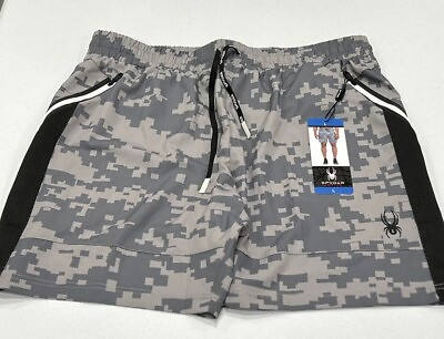 #ad Spyder Active Men#x27;s Proweb Camo Woven Stretch Shorts Gray L $15.95