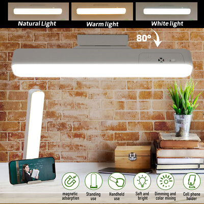 #ad Magnetic LED Desk Light Study Lamp USB Touch Dimmable Reading Recharging Home $13.98