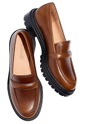 #ad NEW MADEWELL STABLE BROWN THE BRADLEY LEATHER LUGSOLE LOAFER SHOES NG674 SZ 7.5 $84.99