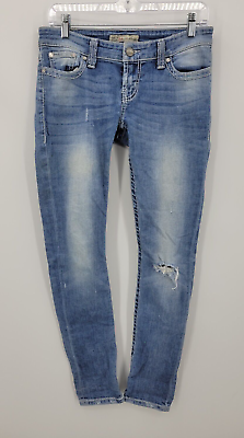 #ad BKE Buckle Jeans Womens 27R Stella Blue Denim Medium Faded Wash Distressed $19.35