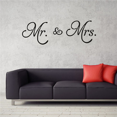 #ad Mr. amp; Mrs. Bedroom Vinyl Wall Sticker Decal Decor Words Lettering Wedding Gift $3.99