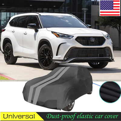 #ad Black Grey SUV Dust proof elastic car cover indoor vehicle for TOYOTA Fortuner $119.99