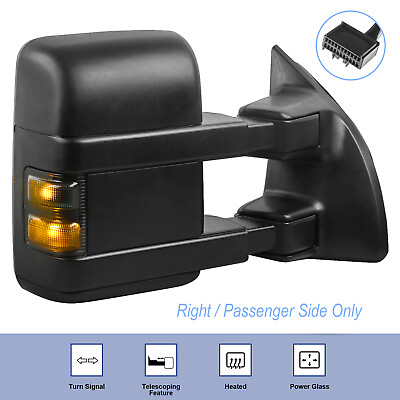 #ad Passenger Side Tow Mirror For 08 16 Ford F250 F350 F450 F550 Truck Power Heated $68.95