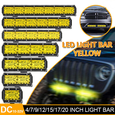 #ad 4 20inch Off Road LED Bar 12V 24V Yellow LED Light Bar for Car Truck Suv 4x4 $30.68