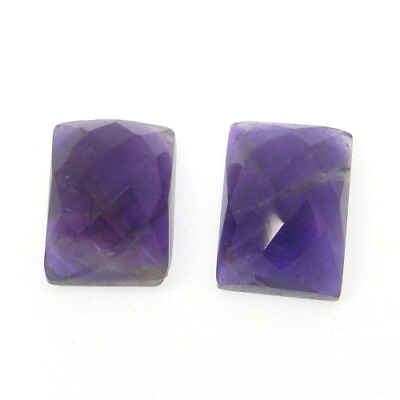 #ad Natural South African Amethyst Purple Rectangle Faceted Loose Gemstone 10x12mm $293.50