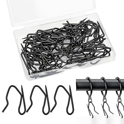 #ad Metal Curtain Hooks 60Pcs Drapery Hooks Pins for Curtains Stainless Steel Cur... $13.34