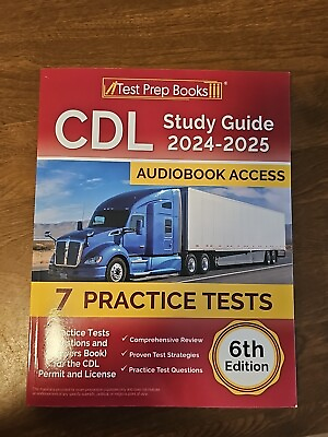 #ad CDL Study Guide 2024 2025: 6 Practice Tests Questions amp; Answers Book $34.70