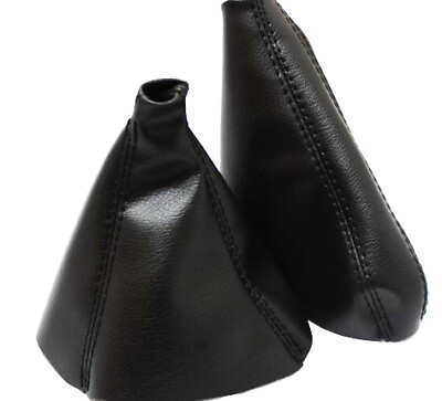 #ad Black Real Leather Manual Shift amp; E Brake Boot SET For 92 99 BMW E36 $46.74