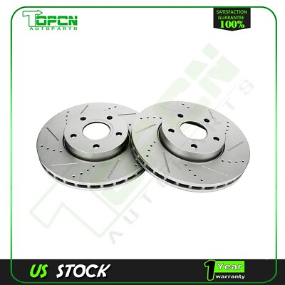 #ad For 2013 2018 Ford C Max 12 13 Volvo C30 Front Brake Rotors Discs Drill slotted $75.84