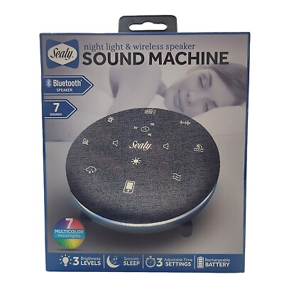 #ad Sealy Night Light amp; Wireless Speaker Sound Machine Bluetooth 7 Sounds 7 Lights $8.70