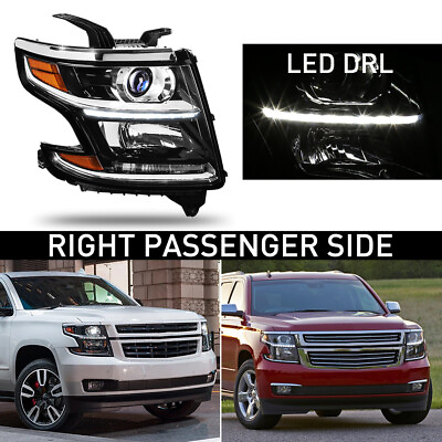 #ad FOR 2015 2020 Tahoe Suburban Black Projector Headlight Passenger Right Side EXD $158.64