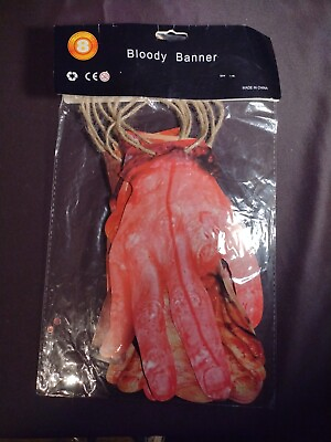 #ad Halloween Scary Fake Body Parts Props Banner Bloody Garland Party Haunted Decor $7.21
