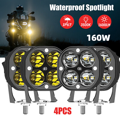 #ad 2 4pc 3inch LED Work Light Spot Cube Pods Bar Driving Fog Lamp Offroad Truck SUV $20.99