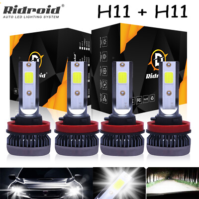 #ad #ad Combo 4 Bulbs LED Headlight 6000K White Kit For Chevy Malibu Impala Hiamp;Low Beam $15.99