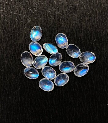 #ad Natural Indian Rainbow Moonstone Loose Gemstone Oval Faceted 10x14mm $261.67