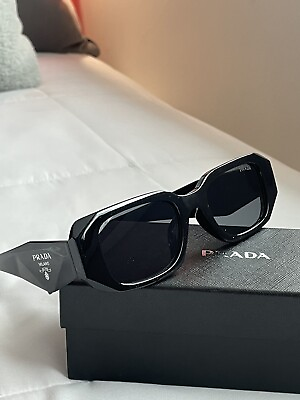 #ad Prada PR17WS 1AB5S049 Women#x27;s Sunglasses 49 mm Black Dark Grey Lens $50.00