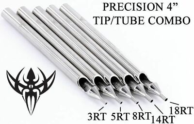 #ad 3 PCS ROUND Tip Tattoo Tube 4quot; PRECISION Steel Set Up RT $35.69