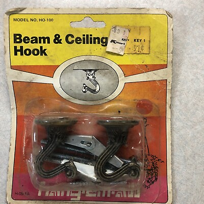 #ad Vtg Beam amp; Ceiling Hooks Hang Em All New In Package But Old 2 Pack #HO 100 $10.99