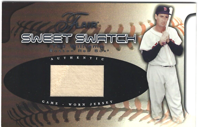 #ad 2002 FLAIR SWEET SWATCH TED WILLIAMS AUTHENTIC GAME WORN JERSEY #206 250 $59.95