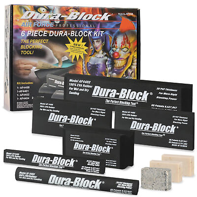#ad Durablock Set 6pc Flexible EVA Foam Wet or Dry Autobody Sanding Blocks Kit $54.99