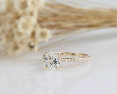 #ad 1.25CT Round Diamond Diamond Ring 14k Yellow Gold Hallmark Ring Engagement Gift $435.00