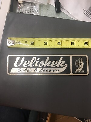 #ad Velishek sale leasing prior lake MN vintage Car Dealer Metal Emblem Badge Plate $29.99