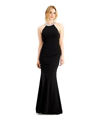 #ad SAY YES TO THE PROM Womens Halter Full Length Prom Mermaid Dress Juniors $12.99