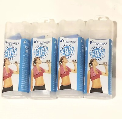 #ad Frogg Toggs Blue Cooling Chilly Mini Wrap Towel Hiking Sports 3”X 29” 4 Pk $15.87