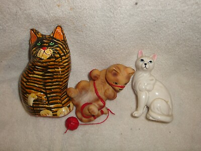 #ad SET OF THREE COLLECTIBLE CATS #014 $9.99
